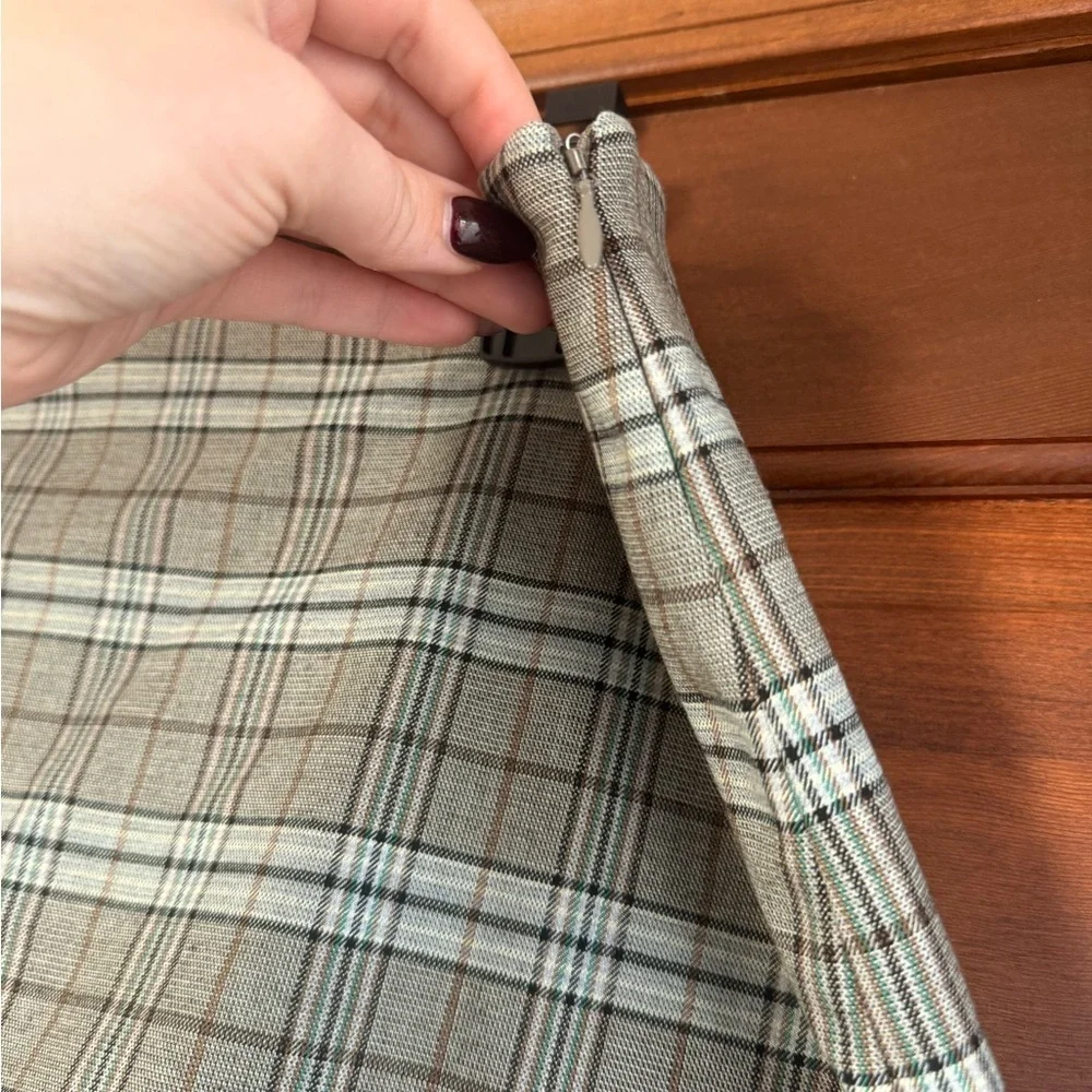 Express Editor Plaid Super High Waisted Mini Skort